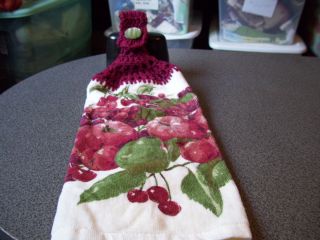 Apple Cherries Apples Cherry Crochet Top Kitchen Towel