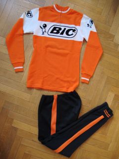 BIC ANQUETIL JERSEY CYCLING PROTEAM 1967 74 VINTAGE WOOL TOPTRACK