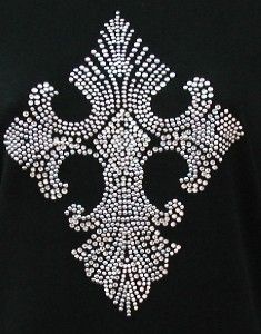 Rhinestone Stud Embellished Plus Tee Shirt Cross Design 2