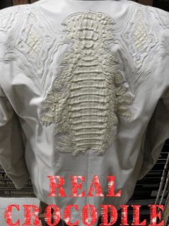 Real Alligator Crocodile Jacket Blazer Suit 4 Boots XL