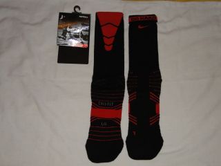 Nike Custom Football ELITE BCS Socks Black and Red Lg 8 12 RARE