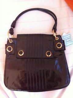 Cynthia Rowley Black Patent Leather Hobo Purse