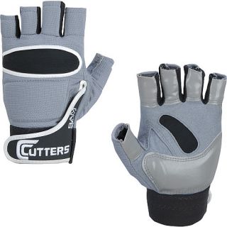 Cutters 017LH Half Finger Football Lineman Gloves Gry L
