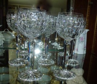 ANTIQUE VINTAGE CRYSTAL WATERFORD GLENMORE WINE HOCKS GLASSES