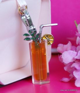Sale♥ Juicy Couture Lemon Ice Tea Drink Glass Silver Charm Bracelets