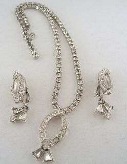 Vtg Sarah Coventry Shimmering Stars Rhinestone Necklace Earring Set