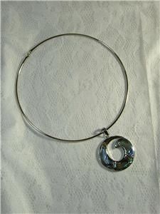 Tibet Silver Abalone Pendant Necklace Choker U s Seller New
