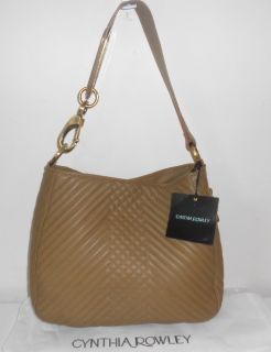 Cynthia Rowley Handbag Mushroom Taupe Quilted Leather Hobo Bag Jolie $