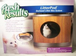 Cat Litter Box Litterbox Covered Enclosed Wood Grain Attractive NEW
