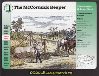 Cyrus McCormicks Reaper Picture History Grolier Card