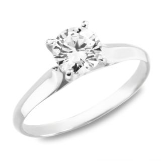  guaranteed 14k white gold round cz engagement solitaire ring