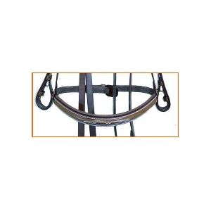 DaVinci Fancy Raised Padded Bridle Chest Brn COB with Flat Laced Reins