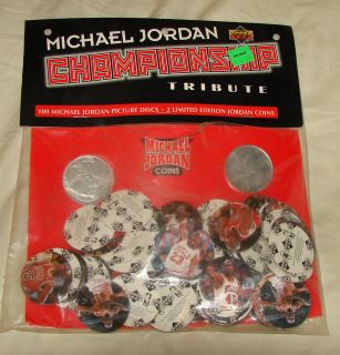 100 Michael Jordan Upper Deck Cardboard Pog Picture Discs & 2 Slammer