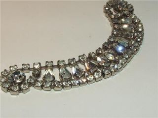 vintage signed kramer clear rhinestone necklace