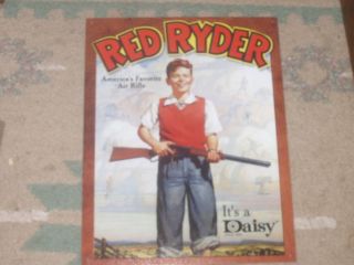 Daisy Red Ryder Americas Favorite Air Rifle Boy Gun Metal Tin Sign