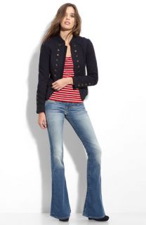 MINKPINK Top with Hy & Dot Jacket & True Religion Brand Jeans Flare Leg Jeans