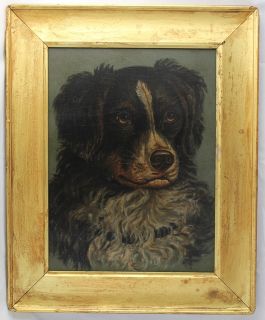 Antique Hunting Dog Oil Painting Howard L Hill 1870