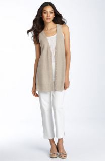 Eileen Fisher Linen Vest, Voile Shell & Twill Ankle Pants