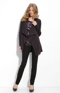 Eileen Fisher Beaded Wool Cardigan, Paillette Shell & Side Zip Pants