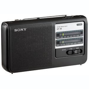 SONY ICF38 Portable AM/FM Radio with carrying handle