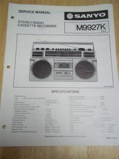  Service Manual~M9927K Radio Cassette Recorder~Boombox~Original~Repair
