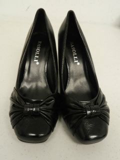 Rasolli Womens Black 3 Inch Wedge Heel Shoe Multi Size NIB