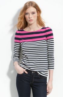 Juicy Couture Twin Stripe Gathered Sleeve Top