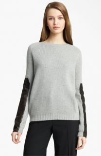 Reed Krakoff Leather Sleeve Cashmere Sweater