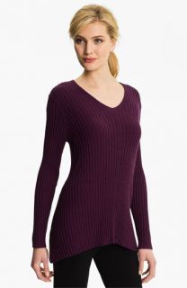 Eileen Fisher Ribbed V Neck Tunic Sweater (Online Exclusive)