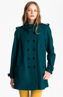 Nicole Miller Double Breasted Wool Blend Coat