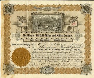Cripple Creek Colorado Gold Mining Stock Certificate 1895