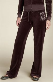 Juicy Couture Rhinestone Embellished Velour Pants