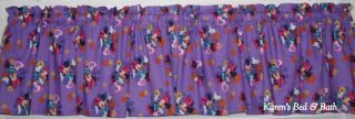 Handcrafted Curtain Valance Sewn from Disney Minnie Mouse Purple