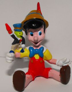 Pinocchio Holding Jiminy Cricket Figure 2 inch Plastic Figurine Mint