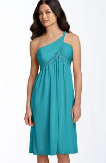 Adrianna Papell Beaded One Shoulder Jersey Dress