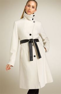 DKNY Long Asymmetrical Wool Blend Coat