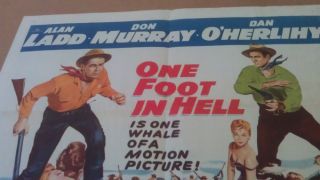 One Foot in Hell Movie Poster Half Sheet 1960 Original Folded 22x28