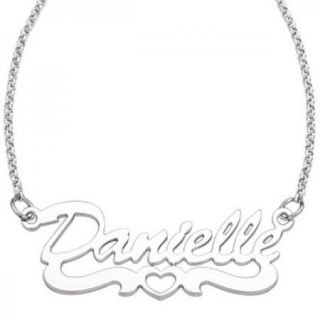 Personalized Sterling Silver Open Heart Script Name Necklace   Made 4
