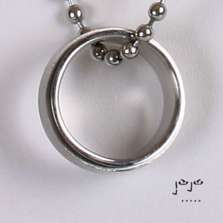Cross Spinner Ring Pendant Ball Chain Necklace Spinning