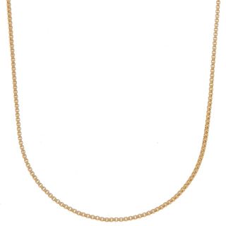 18K Gold Over Silver Box Chain Necklace 16 Inch