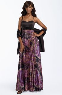 JS Collections Paisley Satin Gown