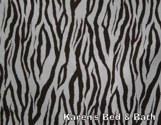 Brown White Zebra Safari Wildlife Curtain Valance New