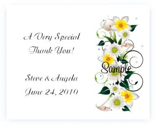 100 personalized calla lily floral thank you cards