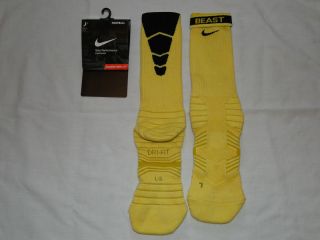 Nike Custom Football Elite BCS Socks Yellow and Black LG 8 12 RARE
