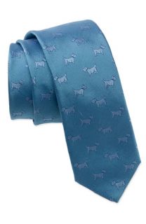 Salvatore Ferragamo Scottie Dog Skinny Woven Silk Tie