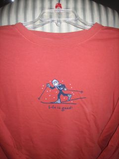 Life Is Good Mens L s Tee JakeCross Country Ski XXL