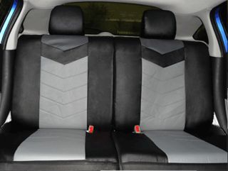 Synthetic Leather Semi   Custom Car Seat Covers 50 50 full split Onyx