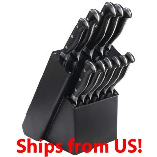  Germany 12pc Forged Bolster Kitchen Cutlery Knife Set with Wood Block