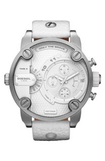 DIESEL® Large Multifunction Chronograph Leather Strap Watch