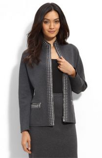 Adrienne Vittadini Studded Sweater Jacket